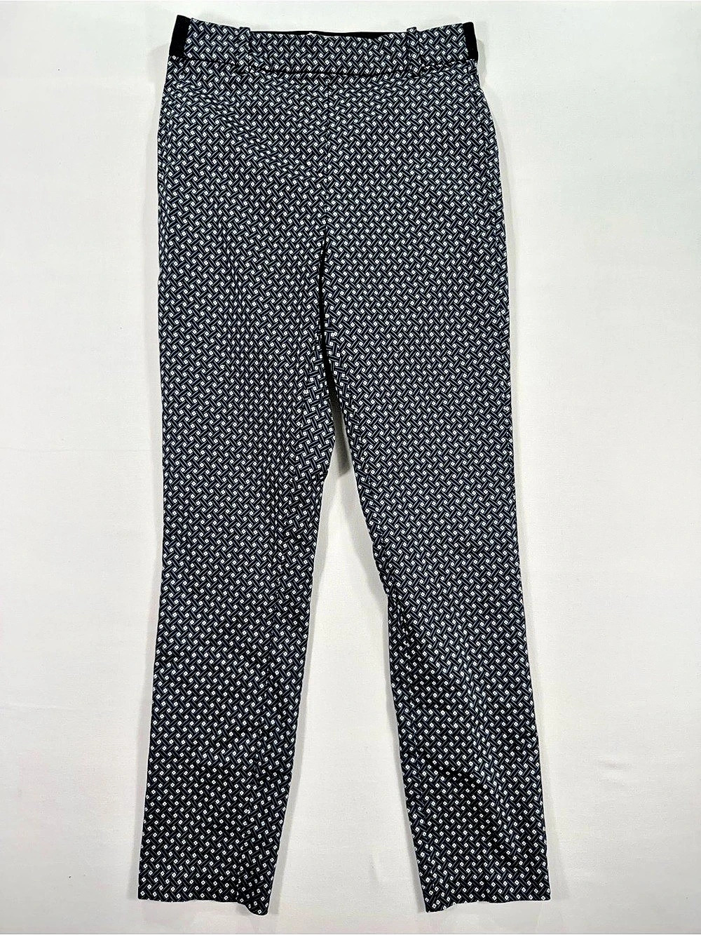 H&M Grid Mono Check Black, Blue and White Pull Up Pants Pull-On Leggings
